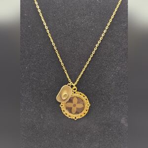 Gold Pendant Necklace with Hat Charm